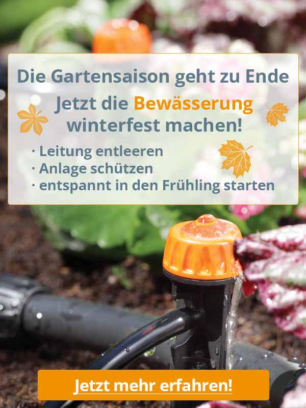 Entwässerung der Gartenbewässerung zum Ende der Gartensaison