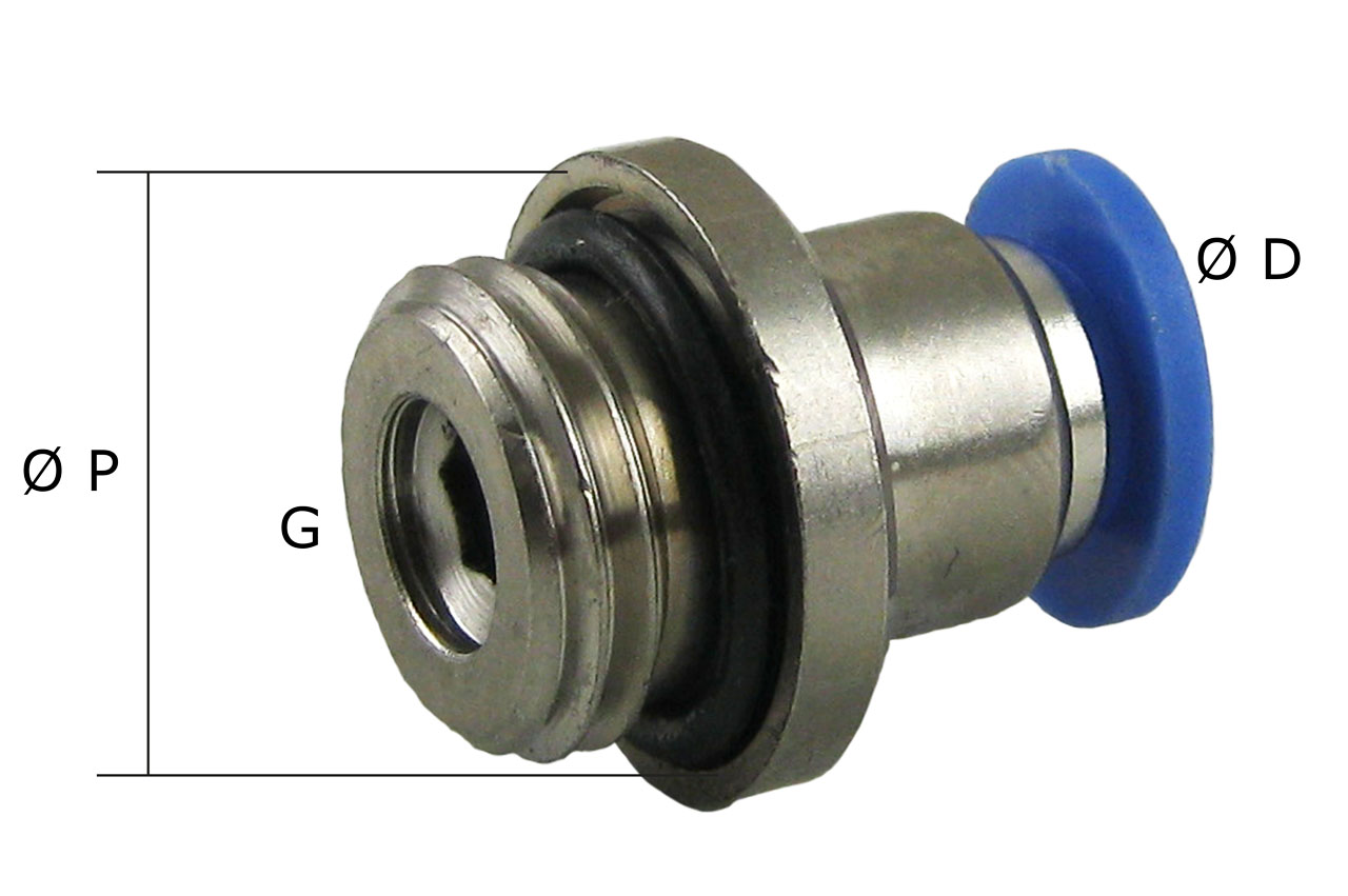 Steckverschraubung rund mit zylindrischem Außengewinde, Standard Steckverschraubung rund mit zylindrischem Außengewinde, Standard