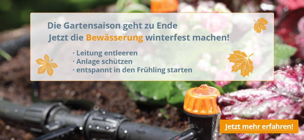 Entwässerung der Gartenbewässerung zum Ende der Gartensaison