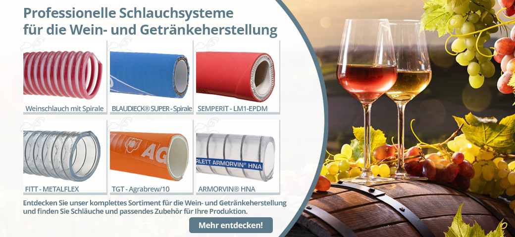 Professionelle Schlauchsysteme für die Wein- und Getränkeherstellung