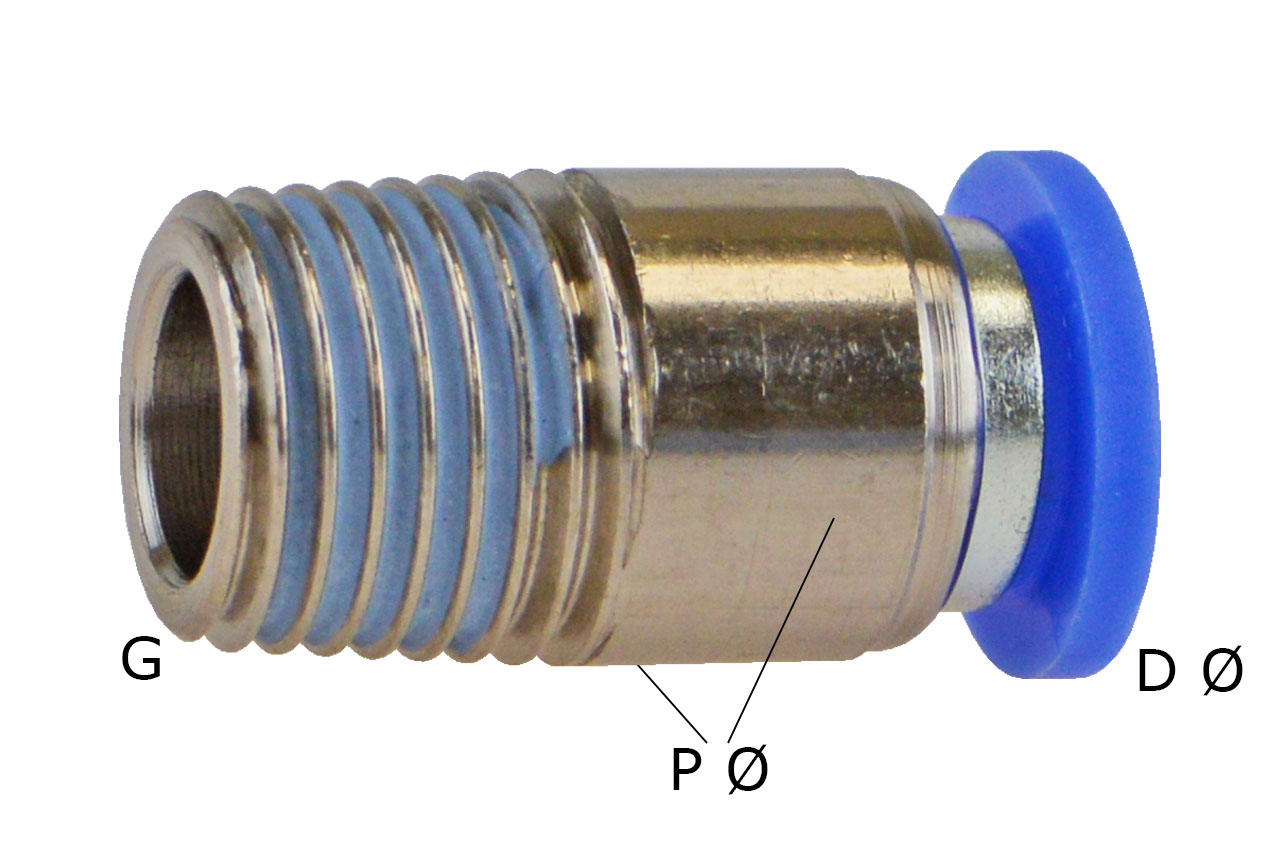 Steckverschraubung rund mit Außengewinde und Innensechskant, Standard