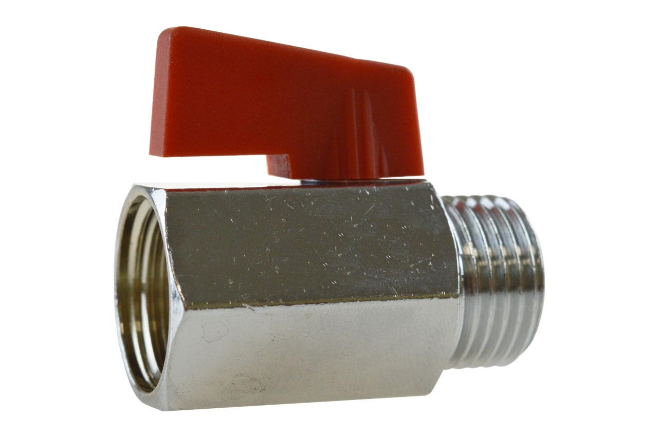 Mini-Kugelhahn mit Innen- und Außengewinde, Messing