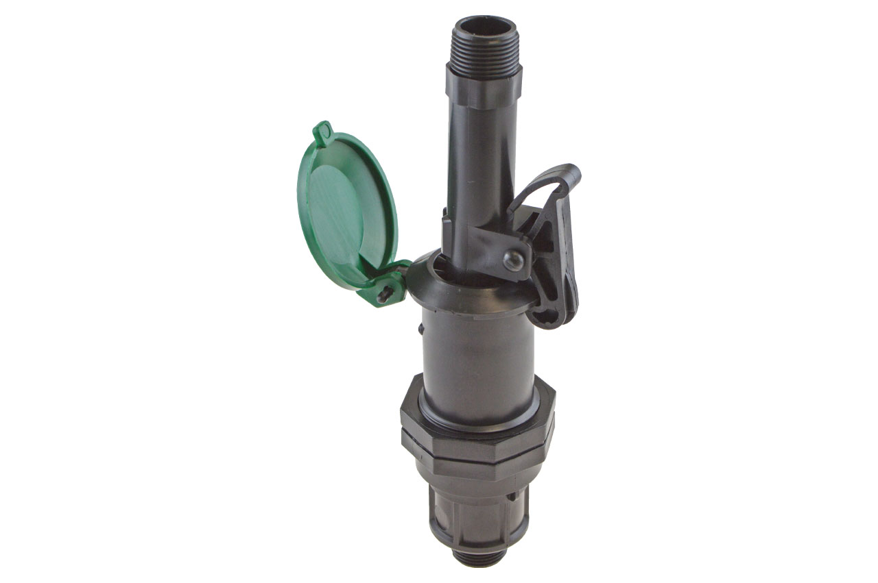 Wassersteckdose, Bodenventil mit gestecktem Steckschlüssel Wassersteckdose, Bodenventil mit gestecktem Steckschlüssel