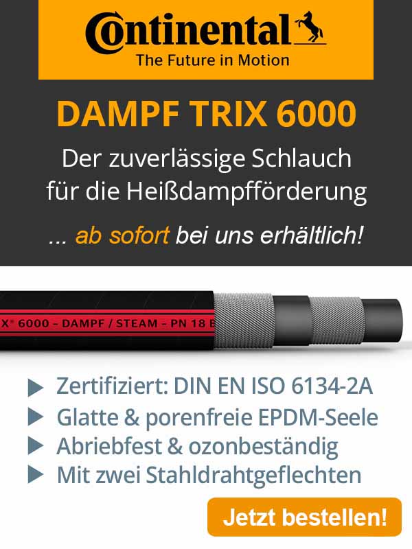 DAMPF TRIX 6000 – Der zuverlässige Schlauch für die Heißdampfförderung.