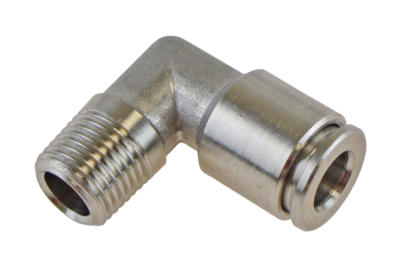 L-Steckverschraubung mit Außengewinde feststehend, Edelstahl