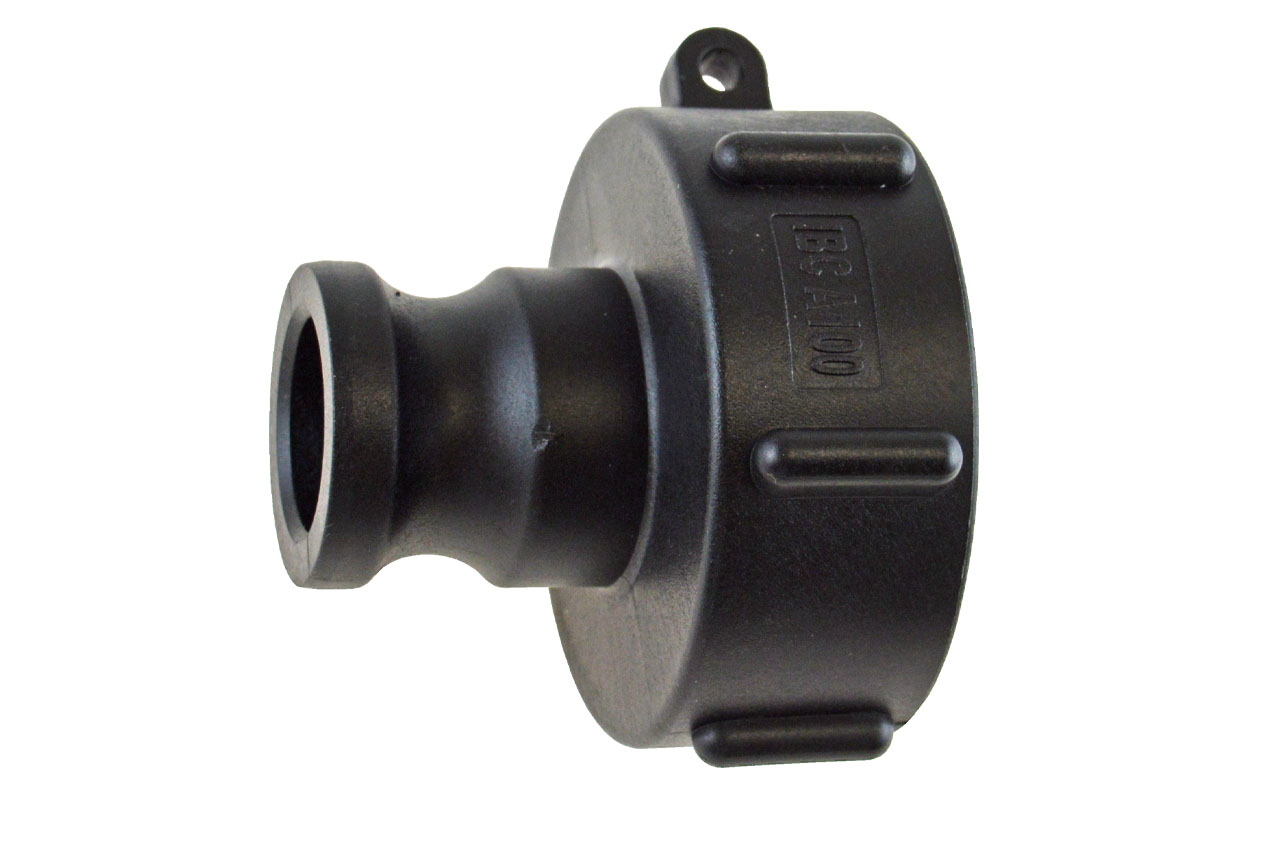 IBC Adapter mit Innengewinde S60x6 und V-Teil Kamlock Kupplung, PP