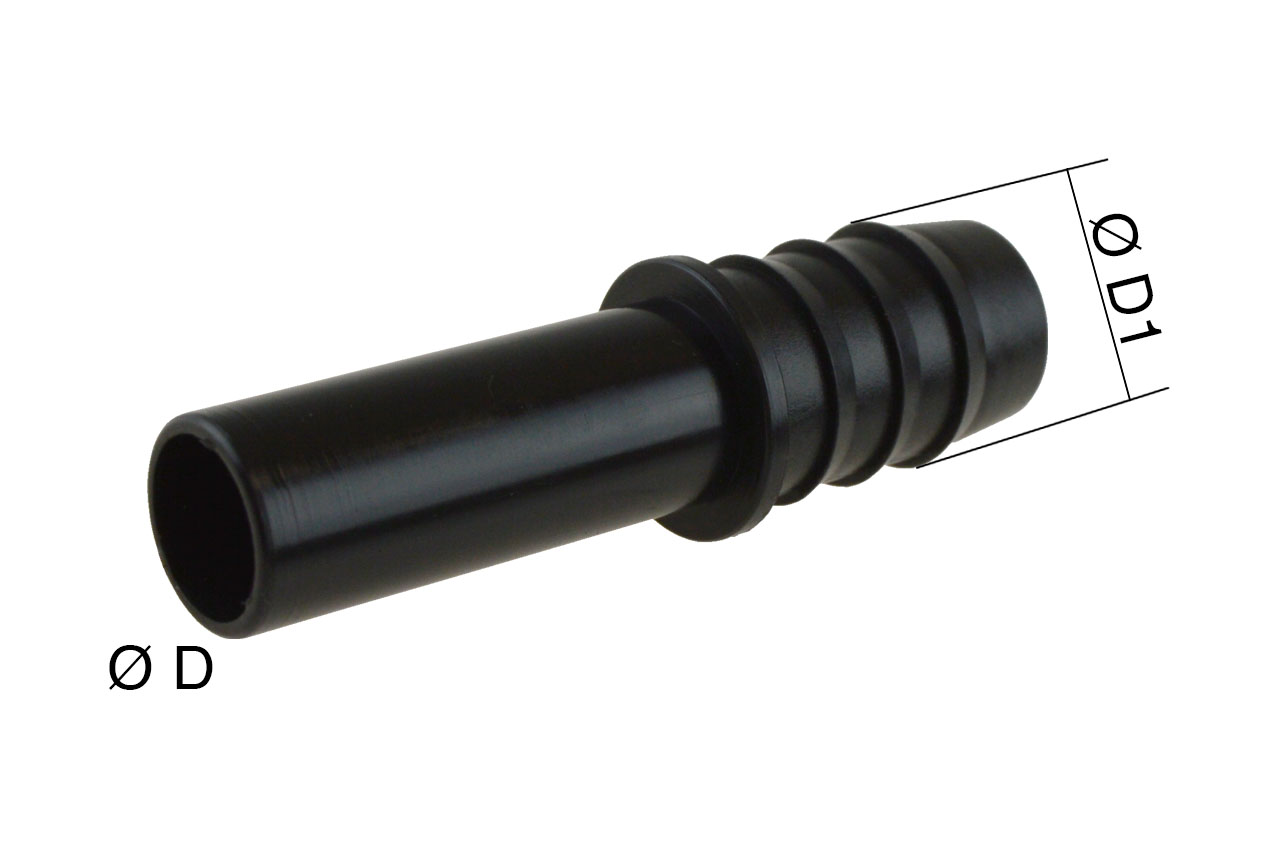 Stecknippel mit Schlauchtülle für PVC-Schlauch - Skizze