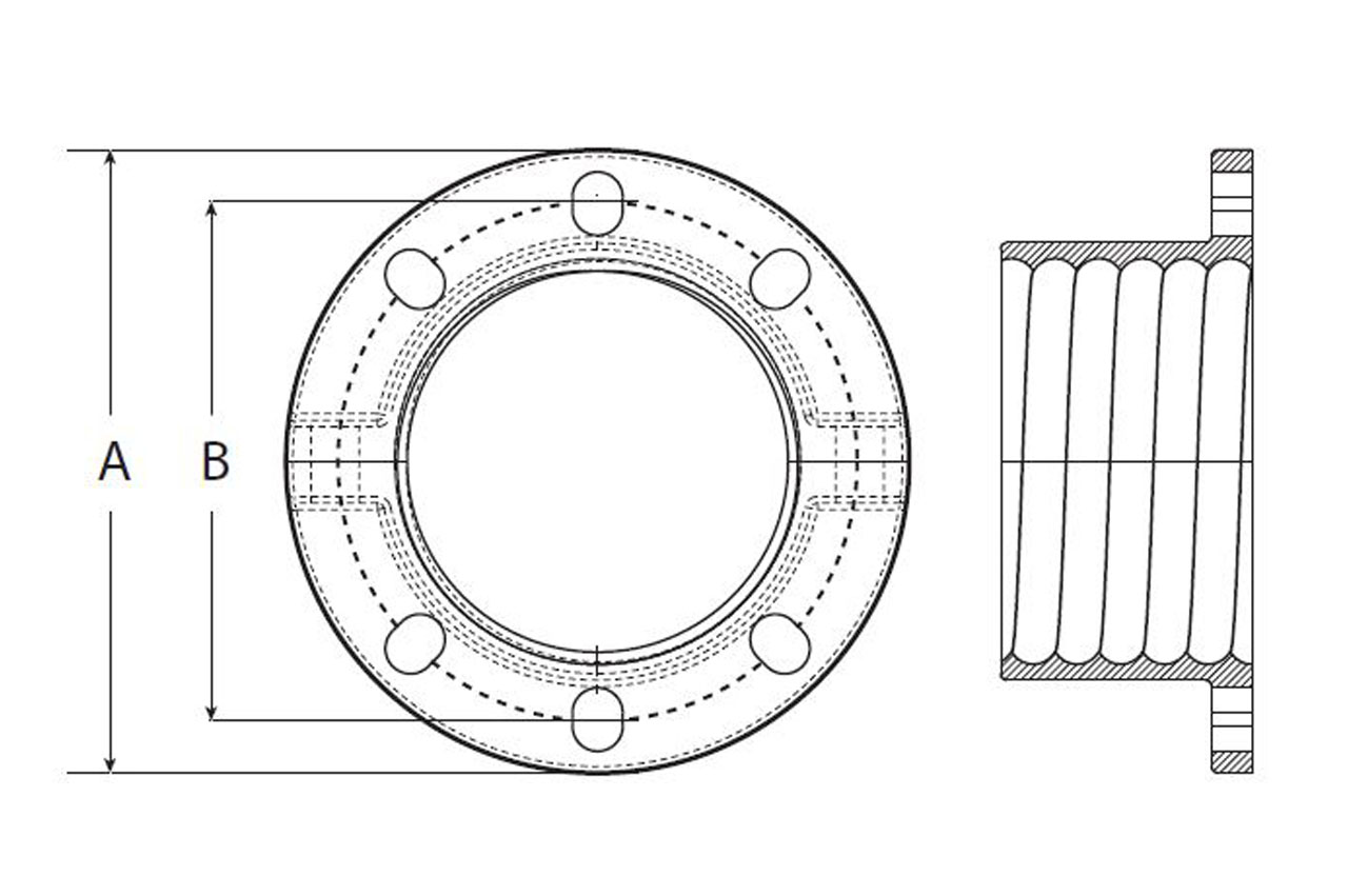 Muffenkupplung mit Universalflansch zu Alfatracto, Aluminium