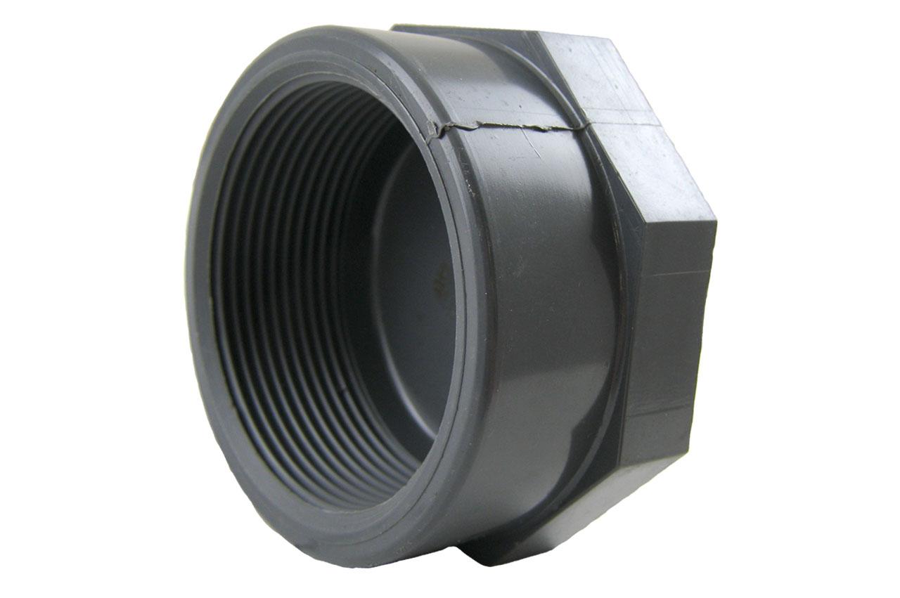 2x PVC Gewindekappen 63mm - Blindstopfen Für Rohrenden Mit Dichtungen